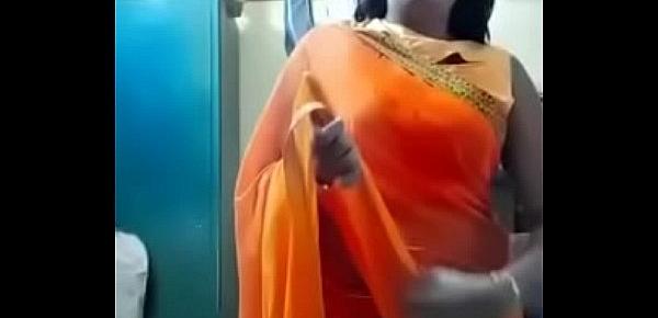  Swathi naidu exchanging saree by showing boobs,body parts and getting ready for shoot part-2
